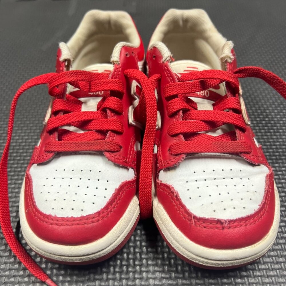 New Balance Red White Low Top Classic Sneakers Kids Casual Athletic Shoes